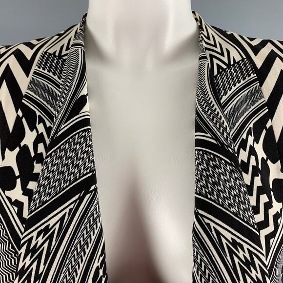 GIVENCHY SS10 Size M Black White Geometric Open Front Vest - Picture 2 of 6